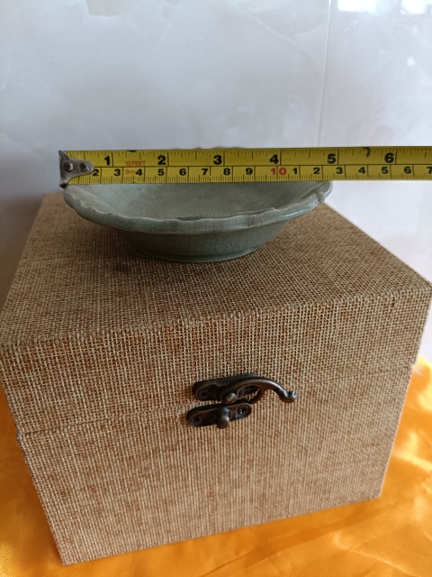 古玩陶瓷明中早期.龍泉梅子青釉花口洗拍賣，當前價格698元