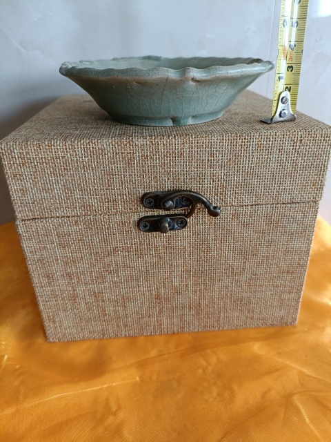 古玩陶瓷明中早期.龍泉梅子青釉花口洗拍賣，當前價格698元