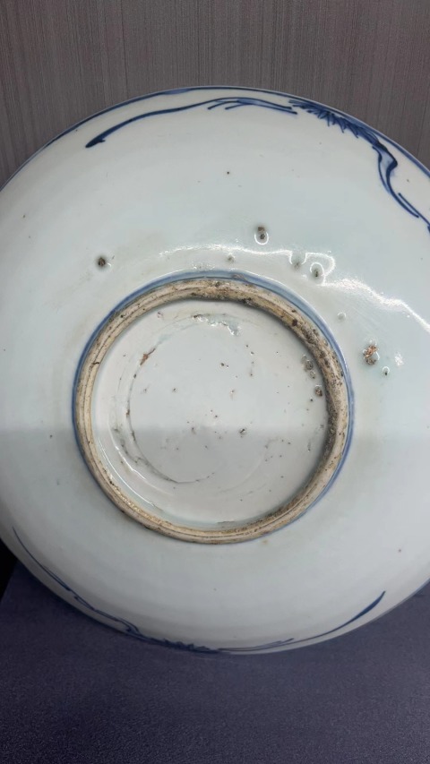 古玩陶瓷明天啟 青花花鳥詩文盤拍賣，當前價格9888元