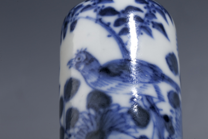 元代の青花花鸟紋壺 An extremely rare blue and white 'peony' jar, guan, Yuan