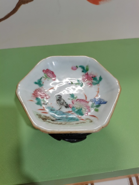 古玩陶瓷花鳥紋粉彩盤拍賣，當前價格1500元
