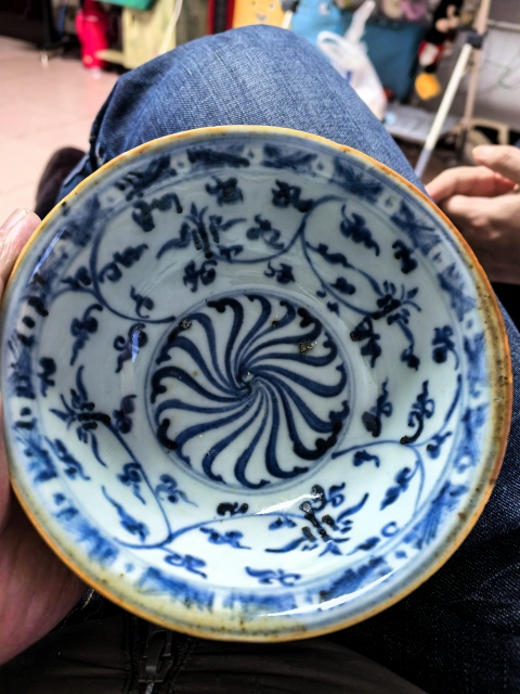 古玩陶瓷明宣德青花海馬紋撇口碗拍賣，當前價格52000元