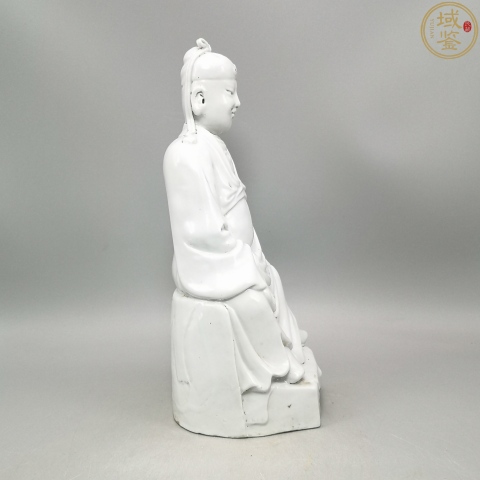 古玩陶瓷清代.白釉關公像拍賣，當前價格3980元