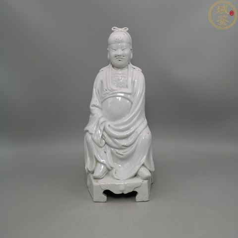 古玩陶瓷清代.白釉關公像拍賣，當前價格3980元