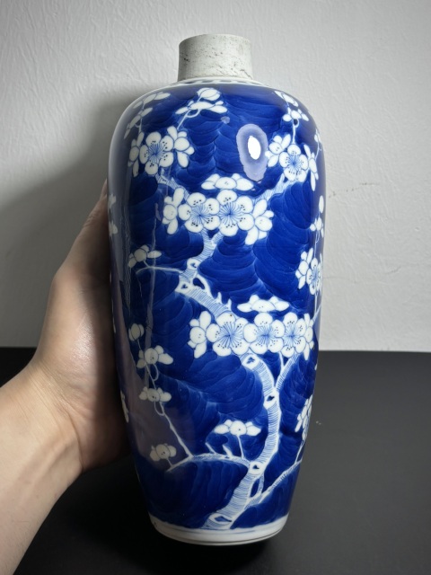 古玩陶瓷清光緒·細路青花留白冰梅圖蘿卜罐(冰梅天花板)拍賣,當前價格8500元