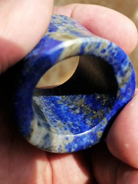 古玩玉器清乾隆天然青金石扳指拍賣，當前價格3600元