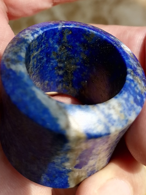 古玩玉器清乾隆天然青金石扳指拍賣，當前價格3600元