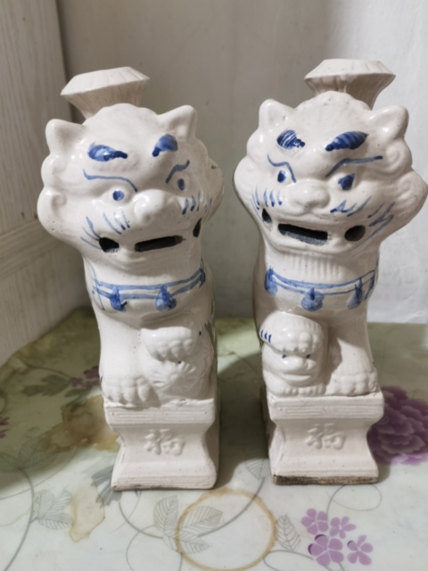 古玩陶瓷青花獅子擺件拍賣，當前價格1200元