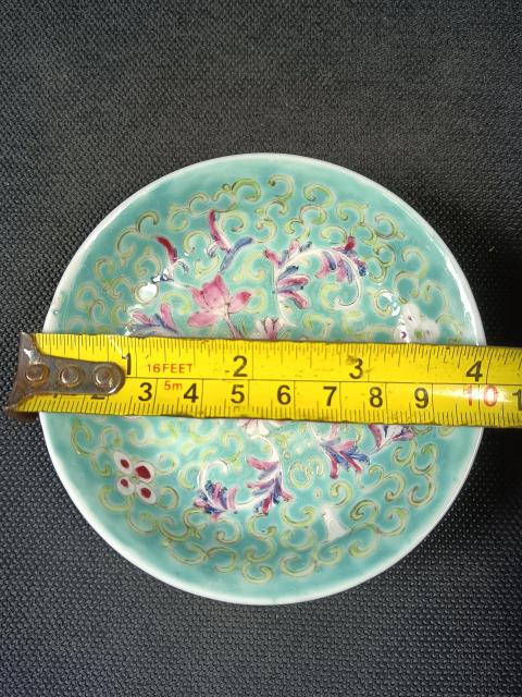 古玩陶瓷（全品）民國松石綠釉洋蓮賞盤拍賣，當前價格450元