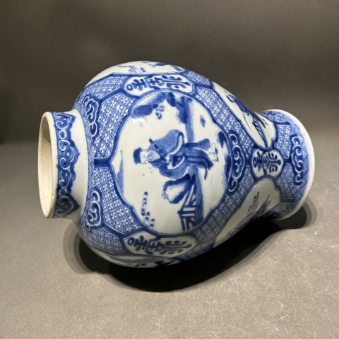 古玩陶瓷青花八仙人物紋蓋罐拍賣，當前價格49000元