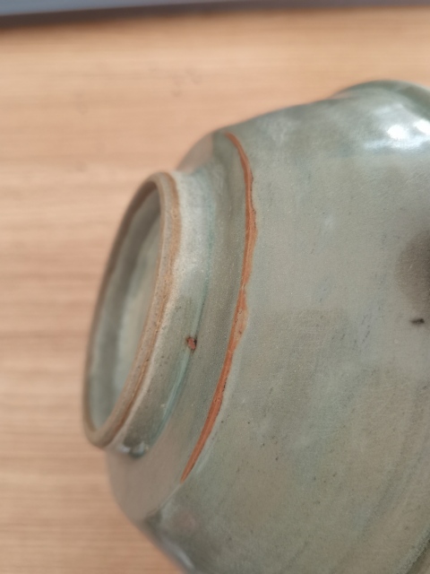 古玩陶瓷精品南宋龍泉青瓷折沿洗拍賣,當前價格6980元