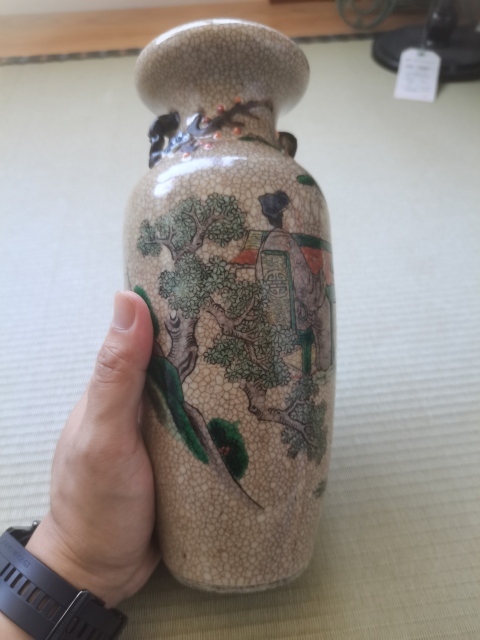 古玩陶瓷【已實物鑒真】清.哥釉五彩瓶拍賣,當前價格4200元