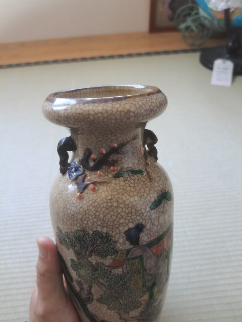 古玩陶瓷【已實物鑒真】清.哥釉五彩瓶拍賣,當前價格4200元