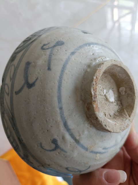古玩陶瓷元末青花花卉紋碗拍賣,當前價格598元