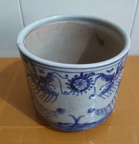 古玩陶瓷清代青花雙龍戲珠紋香爐拍賣，當前價格1900元