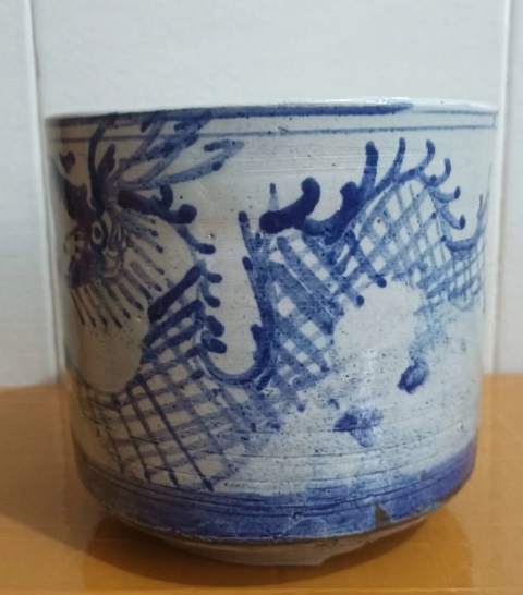 古玩陶瓷清代青花雙龍戲珠紋香爐拍賣，當前價格1900元