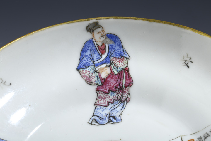 古玩陶瓷道光粉彩無雙譜三才蓋碗一套拍賣,當前價格33333元