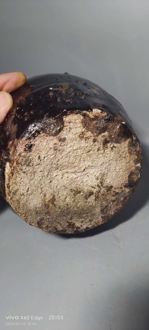 古玩陶瓷明末烏金黑釉瓶拍賣,當前價格136元