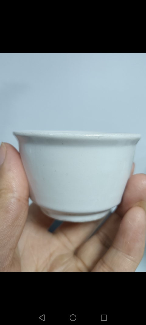 古玩陶瓷清末民初，白釉唇口杯拍賣，當前價格100元