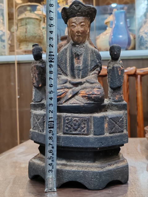 古玩雜項清代木雕觀音像拍賣,當前價格1500元