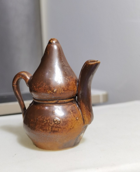 古玩陶瓷精品明清紫金釉瓷葫蘆（黑神話悟空-腰帶金紅葫蘆）拍賣，當前價格2200元