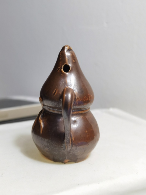 古玩陶瓷精品明清紫金釉瓷葫蘆（黑神話悟空-腰帶金紅葫蘆）拍賣，當前價格2200元