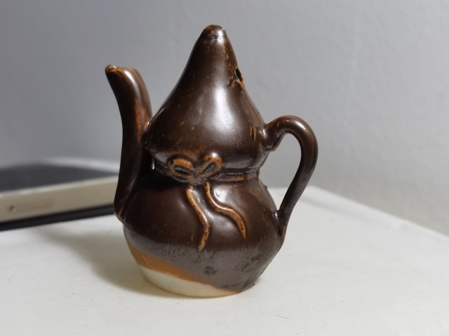 古玩陶瓷精品明清紫金釉瓷葫蘆（黑神話悟空-腰帶金紅葫蘆）拍賣，當前價格2200元