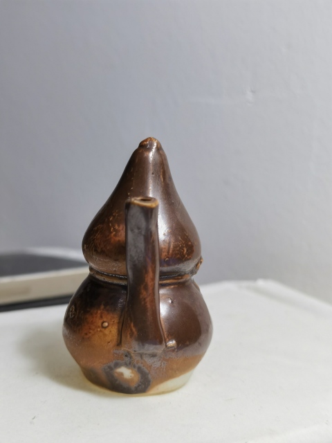 古玩陶瓷精品明清紫金釉瓷葫蘆（黑神話悟空-腰帶金紅葫蘆）拍賣，當前價格2200元