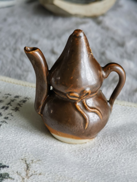 古玩陶瓷精品明清紫金釉瓷葫蘆（黑神話悟空-腰帶金紅葫蘆）拍賣，當前價格2200元