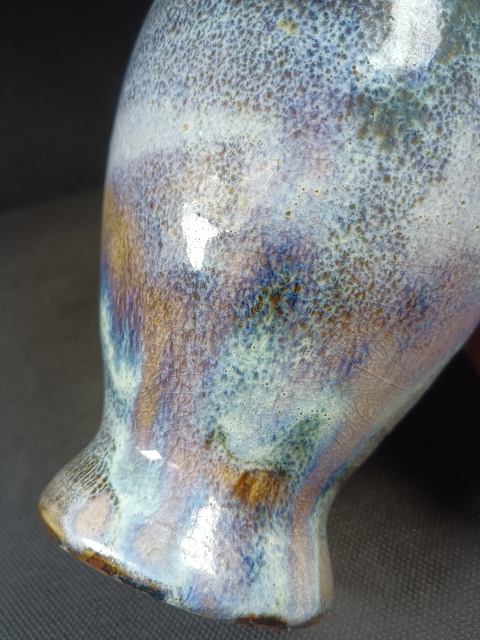 古玩陶瓷(全美品)創(chuàng)匯時(shí)期石灣窯窯變釉觀音瓶高25cm拍賣,當(dāng)前價(jià)格198元