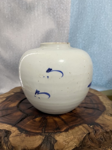 古玩陶瓷晚清青花攜琴訪友茶葉罐拍賣,當前價格699元