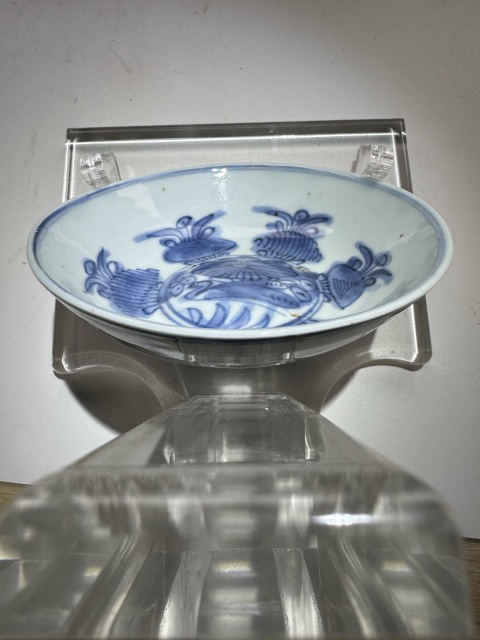 古玩陶瓷明天啟.青花滿池矯紋淺碗一對拍賣,當前價格4600元