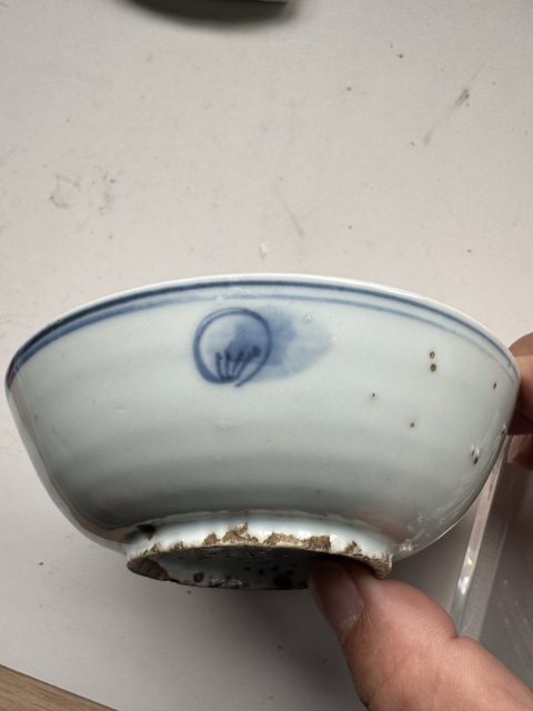 古玩陶瓷明天啟.青花滿池矯紋淺碗一對拍賣,當前價格4600元