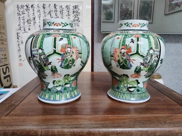 古玩陶瓷五彩人物故事紋將軍罐拍賣,當前價格26000元