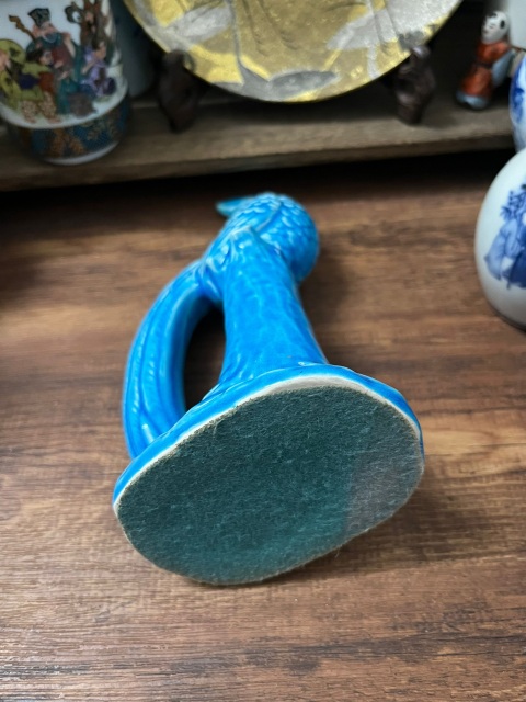 古玩陶瓷孔雀藍(lán)釉大公雞擺件拍賣(mài)，當(dāng)前價(jià)格888元