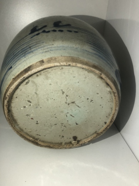 古玩陶瓷清雍乾青花山水人物紋蓋罐拍賣，當前價格380元