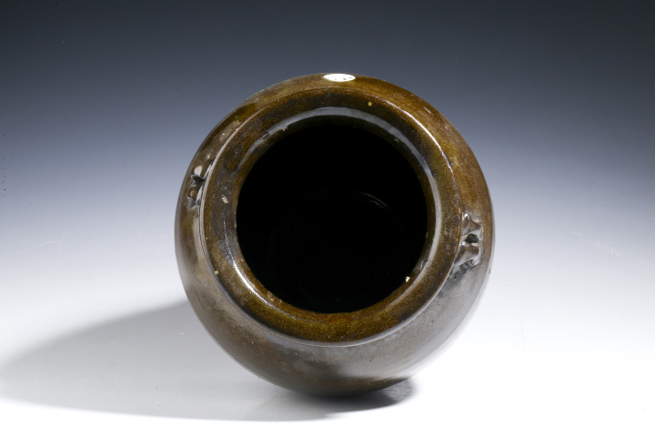 古玩陶瓷清早期?醬釉四系罐拍賣，當(dāng)前價(jià)格3300元