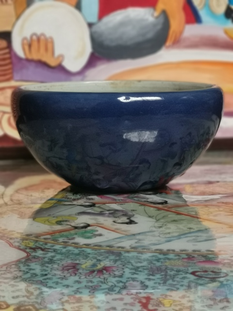 古玩陶瓷清中霽藍釉三足大號香爐拍賣，當(dāng)前價格1588元