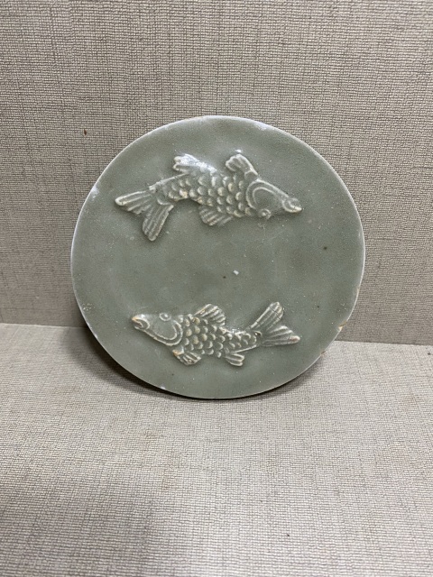 古玩陶瓷龍泉青瓷雙魚標本拍賣,當前價格600元