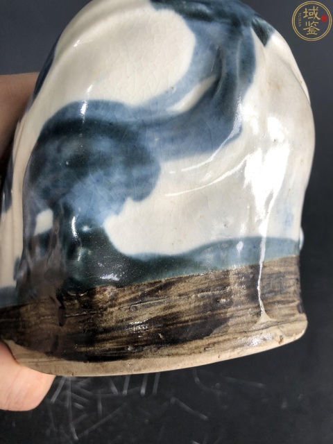 古玩陶瓷民國 磁州窯青花貓兒枕拍賣，當前價格880元