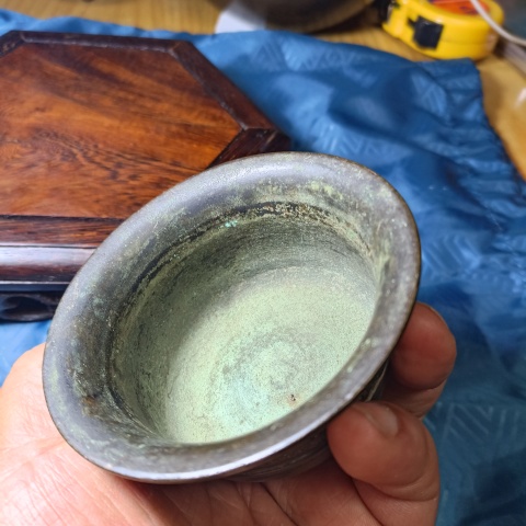 古玩銅器明代回紋供碗拍賣，當(dāng)前價(jià)格3988元