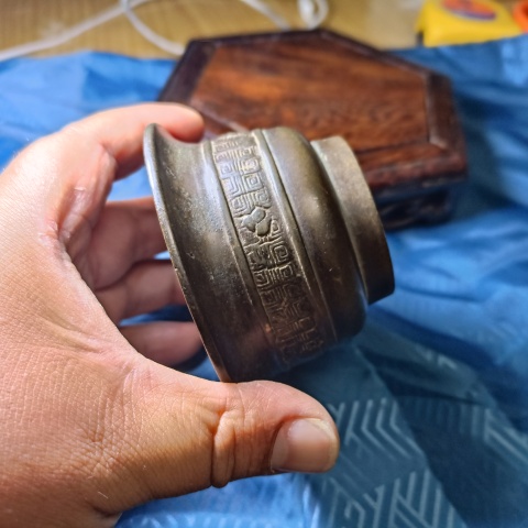 古玩銅器明代回紋供碗拍賣，當(dāng)前價(jià)格3988元