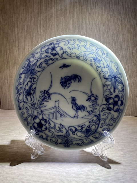 古玩陶瓷雍正-淡描青花雞紋小盤拍賣,當前價格5980元