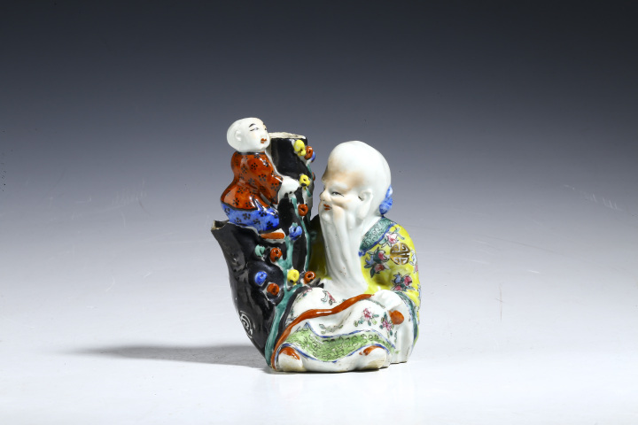 古玩陶瓷民國粉彩人物瓷塑拍賣，當(dāng)前價格666元