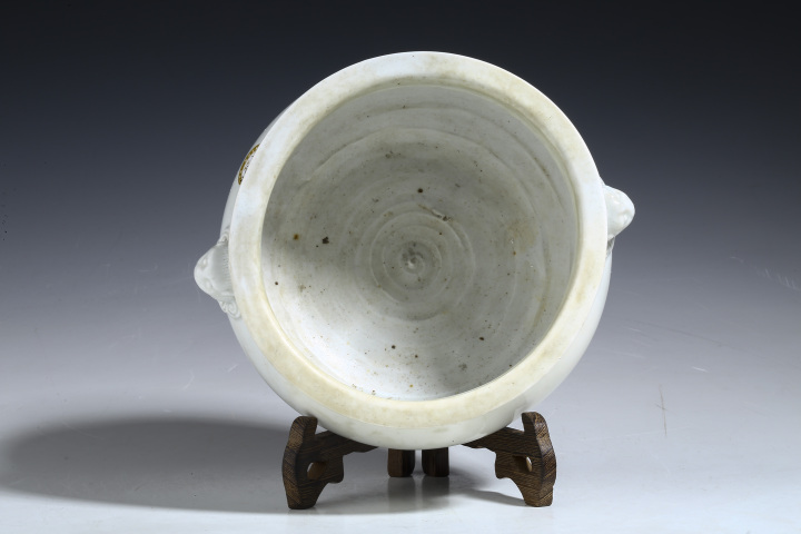 古玩陶瓷清·德化窯白釉獅耳爐拍賣，當前價格2200元