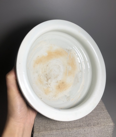 古玩陶瓷清康熙,青花山水人物紋三足爐拍賣,當前價格5000元