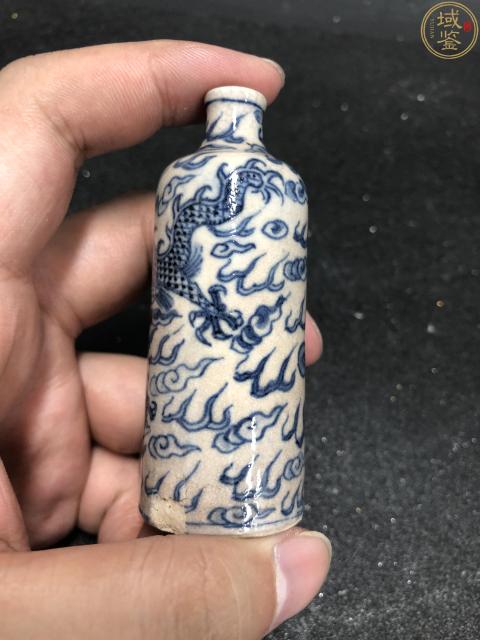 古玩陶瓷道光喂瓷官窯款青花五爪龍鼻煙壺拍賣,當前價格4980元