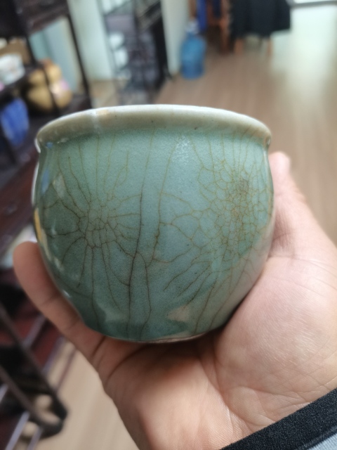 古玩陶瓷仿官釉小案缸拍賣，當(dāng)前價格3500元