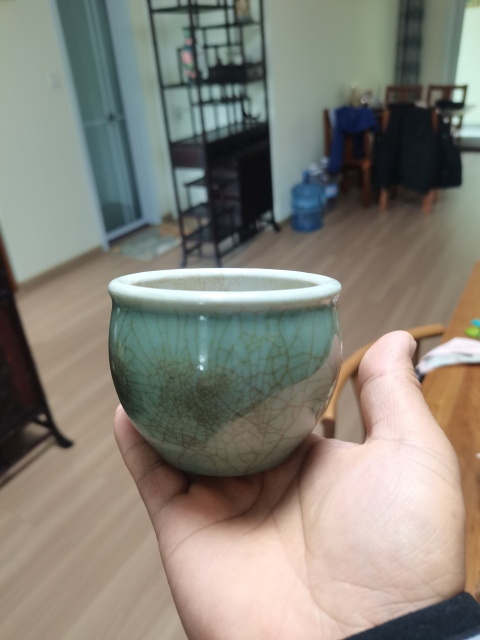 古玩陶瓷仿官釉小案缸拍賣，當(dāng)前價格3500元