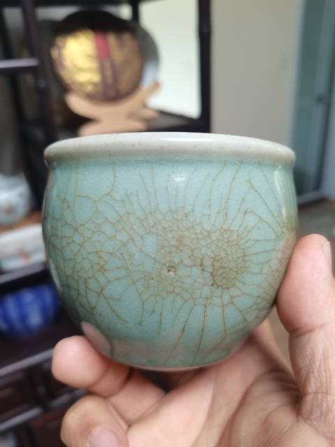 古玩陶瓷仿官釉小案缸拍賣，當(dāng)前價格3500元